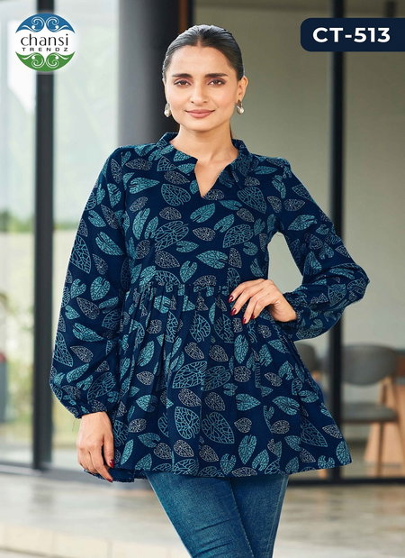 Shasvati By Chansi Trendz Rayon Floral Printed Western Top Collection Wholesale Online